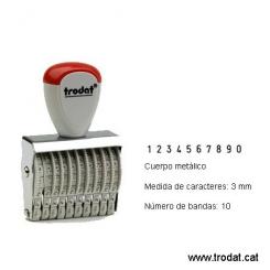 TRODAT Numeradores MANUAL A Bandas De Goma Serie Classica 10 bandas 3mm