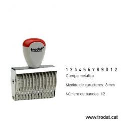 TRODAT Numeradores MANUAL A Bandas De Goma Serie Classica 12 bandas 3mm