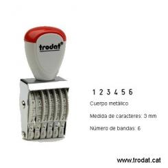 TRODAT Numeradores MANUAL A Bandas De Goma Serie Classica 6 bandas 3mm