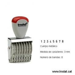 TRODAT Numeradores MANUAL A Bandas De Goma Serie Classica 8 bandas 3mm