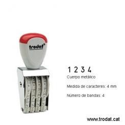 TRODAT Numeradores MANUAL A Bandas De Goma Serie Classica 4 bandas 4mm