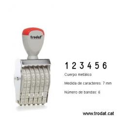 TRODAT Numeradores MANUAL A Bandas De Goma Serie Classica 6 bandas 7mm