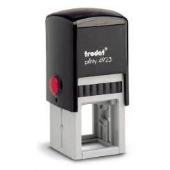 TRODAT Sello Printy PERSONALIZADO 30x30mm negro almohadilla azul