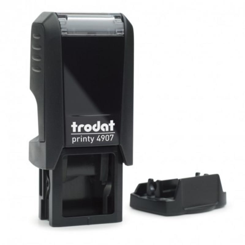 Framun Sello Printy PERSONALIZADO Con Tapa 16x6mm Negro almohadilla azul