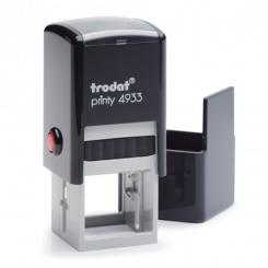 TRODAT Sello Printy PERSONALIZADO Negro 25x25mm almohadilla azul