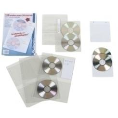 Funda Cd/Dvd Iberplas Pvc A4 Con 4 Talad. C/Refzo. 2 Dpto. (150µ) Paquete De 15