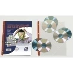 Funda Cd/Dvd Iberplas Pvc A4 Con 4 Talad. C/Refzo. 6 Dpto. (150µ) Paquete De 5