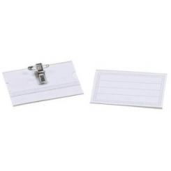 Funda Distintivo Iberplas Apaisada Pinza+Imperdible 54X87Mm Paquete De 50