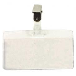 Funda Distintivo Iberplas Transparente Apaisada C/Pinza 53X100Mm Paquete De 100