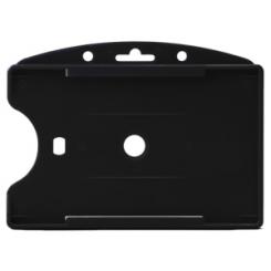 Funda Distintivo Tarifold Pp Apertura Frontal 60X89Mm Negro Paquete De 10
