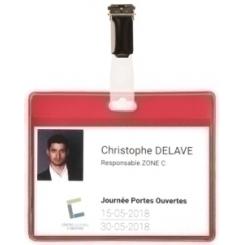 Funda Distintivo Tarifold Pvc Con Pinza 82,5X103Mm Rojo Paquete De 25