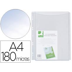Funda multitaladro Q-CONNECT con fuelle DIN A4 PVC 180 mc bolsa de 5 unidades