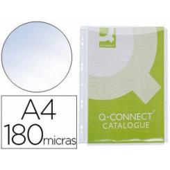Funda multitaladro Q-CONNECT DIN A3 apaisada 80 micras cristal con apertura superior - bolsa de 10