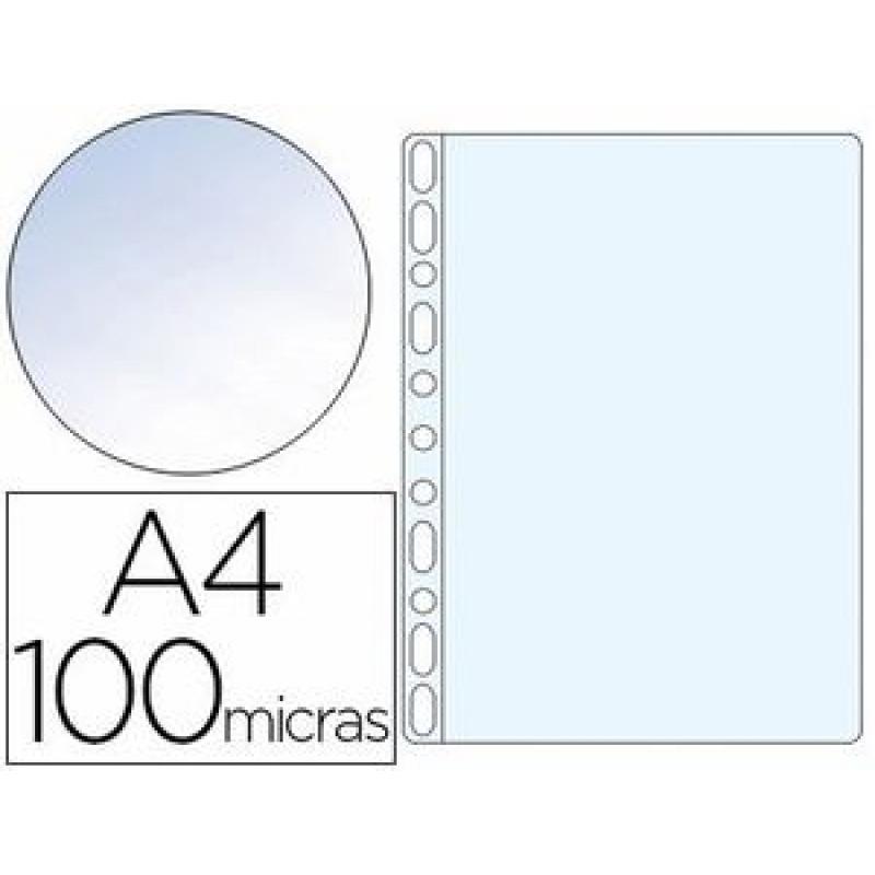 funda-multitaladro-q-connect-din-a4-100-mc-cristal-bolsa-de-100-unidades