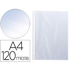 Funda multitaladro Q-CONNECT folio 120 mc cristal caja de 100 unidades