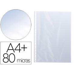Funda multitaladro Q-CONNECT folio 80 mc cristal bolsa de 10 unidades
