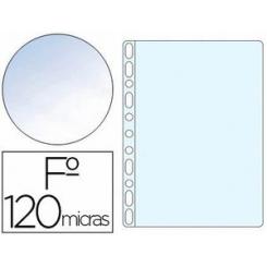 Funda multitaladro Q-CONNECT folio 120 mc cristal bolsa de 10 unidades