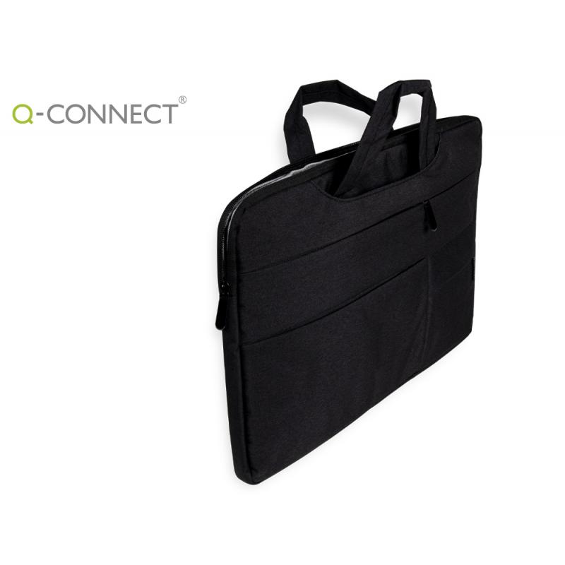 funda-para-portatil-q-connect-156-con-asas-retractiles-cremallera-3-bolsillos-exteriores-negro