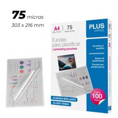 Funda Plastificar Plus A4 304X216 75Mc 100U