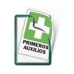 Funda Porta Carteles Tarifold Magneto A4 Vertical/Horizontal Removible Verde Pack De 2