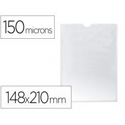 Funda portadocumento Q-CONNECT DIN A5 150 micras PVC transparente con uñero 148x210 mm