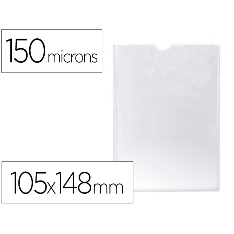 funda-portadocumento-q-connect-din-a6-150-micras-pvc-transparente-con-unero-105x148-mm