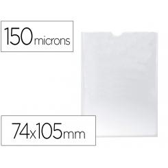 Funda portadocumento Q-CONNECT DIN A7 150 micras PVC transparente con uñero 84x115 mm
