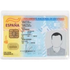Funda portadocumento Q-CONNECT dni 130 micras PVC transparente con uñero 86x54 mm