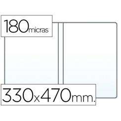Funda portadocumento Q-CONNECT folio doble 180 micras PVC transparente 330x470mm