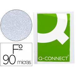 Funda protectora Q-CONNECT corte oblicuo 290x195 cristal sin taladros PVC 90mc caja de 100 unidades