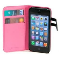 Sin Marca FUNDA WAZZABEE PARA IPHONE 5 POLIPIEL, MARCO INTERIOR PLASTICO, CIERRE MAGNETICO, ROSA (WB-M30WP-PK)