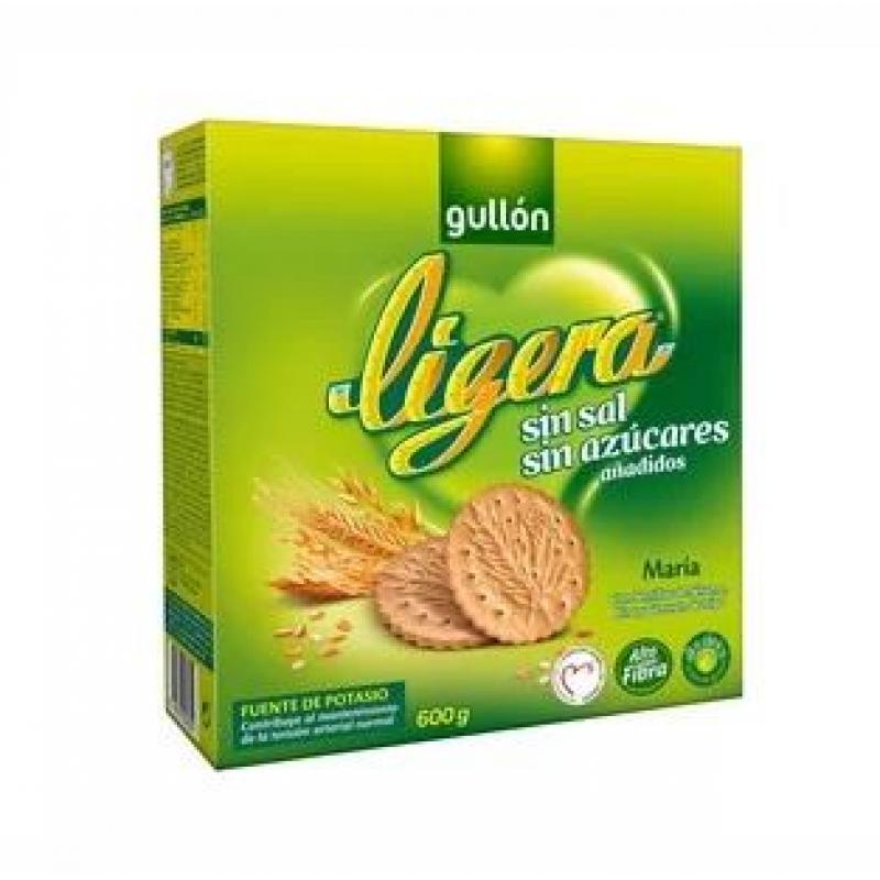 Galletas sin azúcares añadidos y sin sal GULLON LIGERA 600 g.