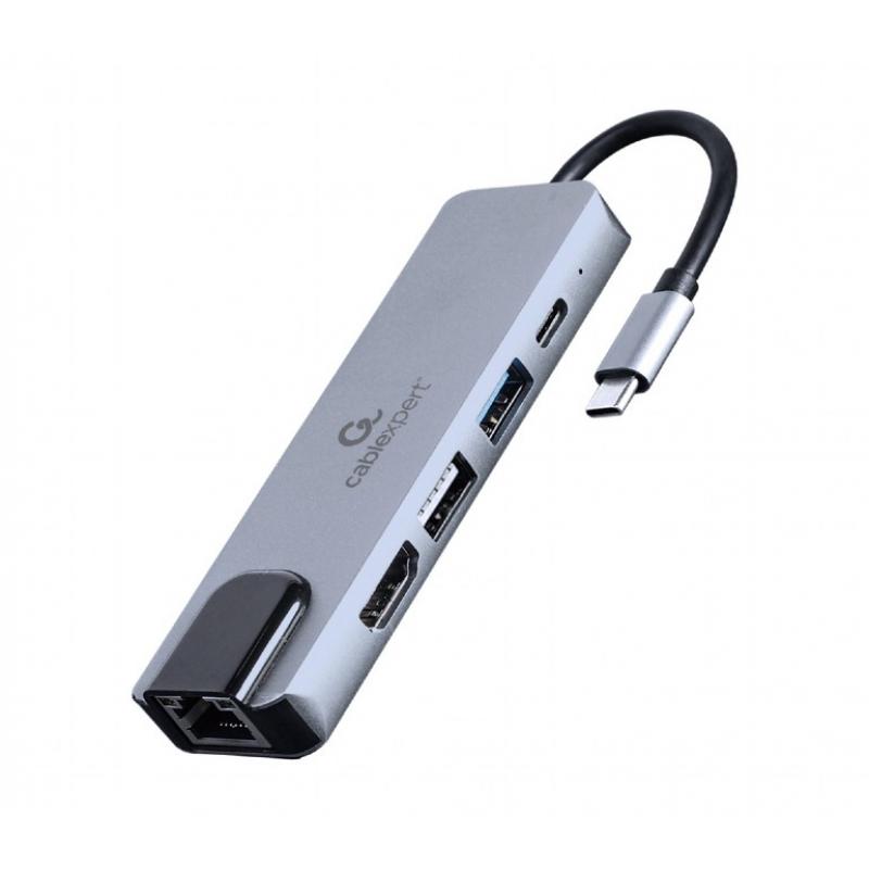 gembird-a-cm-combo5-04-base-para-portatil-y-replicador-de-puertos-alambrico-usb-32-gen-1-31-gen-1-type-c-plata
