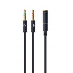 Gembird Adapter audio stereo 3.5mm mini Jack/4PIN/ cable de audio 0,2 m 3,5mm 2 x 3.5mm Negro