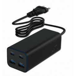 Gembird TA-UC-2A2C-PD100-01-BK cargador de dispositivo móvil Portátil, Smartphone Negro Corriente alterna Carga rápida Interior