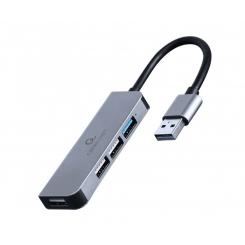 Gembird UHB-U3P1U2P3-01 base para portátil y replicador de puertos Alámbrico USB 3.2 Gen 1 (3.1 Gen 1) Type-C Plata