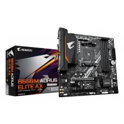 GIGABYTE B550M AORUS ELITE AX Placa base - Procesadores AMD Ryzen 5000, VRM de 5+3 fases, hasta 4733 MHz DDR4, 1xPCIe 4.0 + 1xPCIe 3.0 M.2, Wi-Fi 6E, LAN 1GbE, USB 3.2 Gen 1