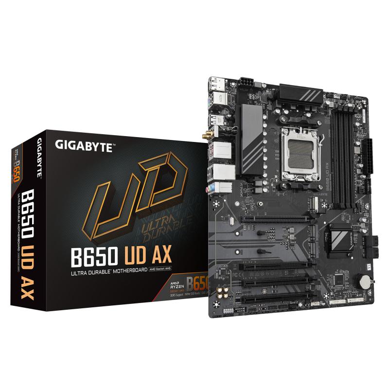 gigabyte-b650-ud-ax-placa-base-compatible-con-cpus-amd-ryzen-serie-9000-vrm-de-622-fases-hasta-7600mhz-ddr5-oc-1x-pcie-50-2x-pcie-40-m2-lan-gbe-wi-fi-6-usb-32-gen-2