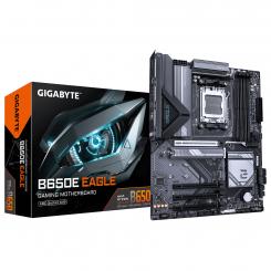 GIGABYTE B650E EAGLE Placa Base  Procesadores AMD Ryzen 9000 Series, VRM de 8+2+2 fases, hasta 8200 MHz DDR5 (OC), 1x PCIe 5.0 + 2x PCIe 4.0 M.2, LAN 2.5 GbE, USB 3.2 Gen 2