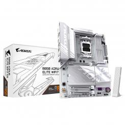 GIGABYTE B850 AORUS ELITE WIFI7 ICE Placa Base - Procesadores AMD Ryzen Serie 9000, VRM digital de 12+2+1 fases, hasta 8200MHz DDR5 (OC), 1xPCIe 5.0 + 2xPCIe 4.0 M.2, LAN 2.5, WIFI 7, USB 3.2 Gen 2x2