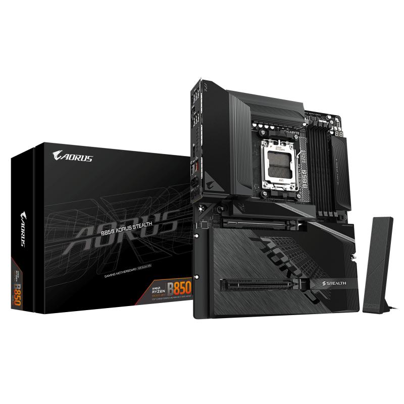 gigabyte-b850-aorus-stealth-placa-base-cpus-amd-ryzen-serie-9000-vrm-digital-de-1422-fases-hasta-8200-mhz-ddr5-oc-2-m2-pcie-50-2-m2-pcie-40-wi-fi-7-lan-5-gbe-usb-32-gen-2