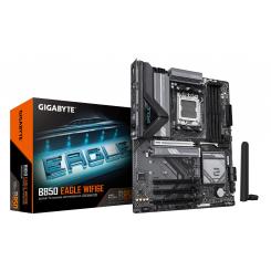 GIGABYTE B850 EAGLE WIFI6E Placa Base - Procesadores AMD Ryzen Serie 9000, VRM digital de 8+2+2 fases, hasta 8200MHz DDR5 (OC), 1xPCIe 5.0 + 2xPCIe 4.0 M.2, LAN GbE, WIFI 6E, USB 3.2 Gen 2