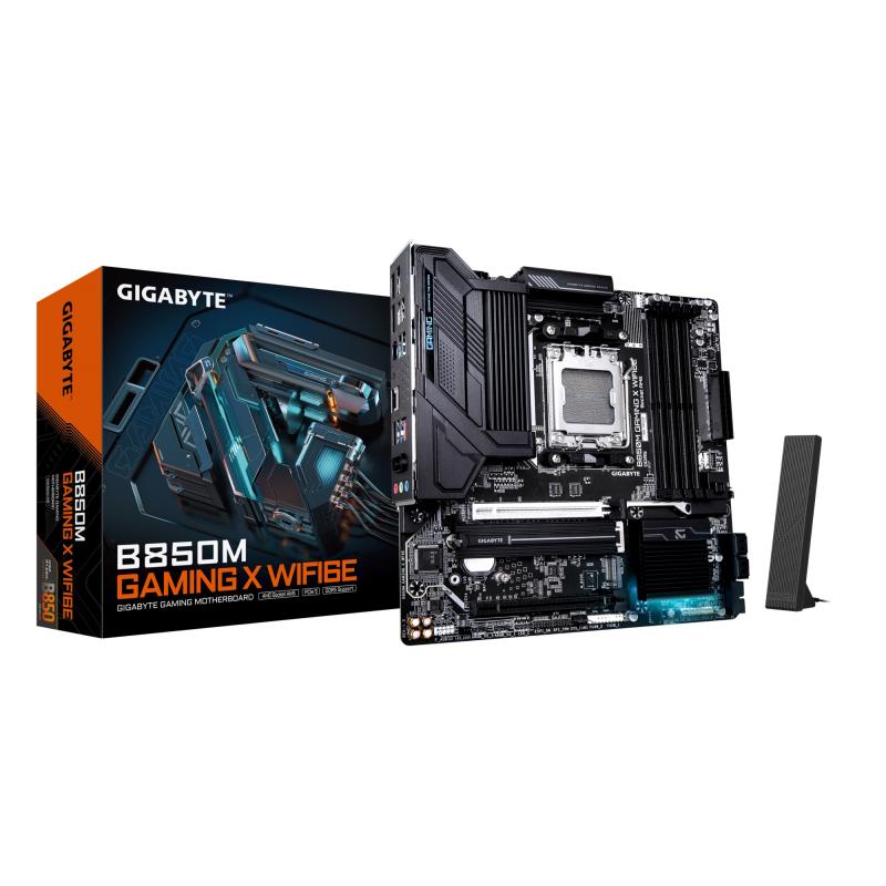gigabyte-b850m-gaming-x-wifi6e-placa-base-procesadores-amd-ryzen-serie-9000-vrm-digital-1022-fases-hasta-8200mhz-ddr5-oc-1xpcie-50-1xpcie-40-m2-lan-25-wifi-6e-usb-32-gen-2