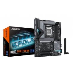 GIGABYTE B860 EAGLE WIFI6E Placa base - CPUs Intel Core Ultra, VRM de 12+1+2+1 fases, hasta 9066MHz DDR5, 1xPCIe 5.0 + 2xPCIe 4.0 M.2, LAN 2,5 GbE, WIFI 6E, USB 3.2 Gen 2x2