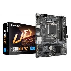 GIGABYTE H610M K V2 Placa base - Procesadores Intel Core 14ª generación, hasta 5600 MHz DDR5, 1xPCIe 3.0 M.2, LAN 1GbE, USB 3.2 Gen 1