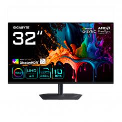 GIGABYTE MO32U2 Monitor Gaming OLED 32 4K UHD - 3840 x 2160, 240Hz, 0.03ms, 250 cd/m², G-Sync Compatible, FreeSync Premium Pro, Display HDR True Black 400, HDMI 2.1, DisplayPort 1.4