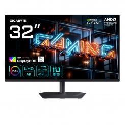 GIGABYTE MO32U24 Monitor Gaming OLED 32 4K UHD - 3840 x 2160, 240Hz, 0.03ms, 300 cd/m², G-Sync Compatible, FreeSync Premium Pro, Display HDR True Black 500, HDMI 2.1, DisplayPort 1.4
