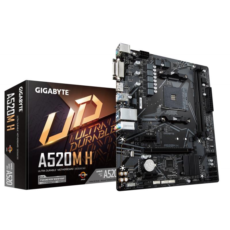 gigabyte-placa-base-a520m-h-compatible-con-cpus-amd-ryzen-serie-5000-am4-vrm-digital-puro-de-43-fases-hasta-5100mhz-ddr4-oc-pcie-30-x4-m2-lan-gbe-usb-32-gen-1