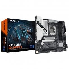 GIGABYTE Placa base Z890M GAMING X - Compatible con procesadores Intel Core Ultra (Serie 2), 8+1+2 fases VRM, hasta 8800MHz DDR5 (OC), 1xPCIe 5.0 + 2xPCIe 4.0, LAN 2.5GbE, USB 3.2 Gen 1