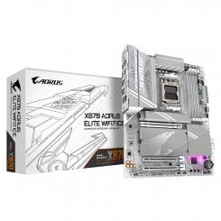 GIGABYTE X870 AORUS ELITE WIFI7 ICE Placa Base - Compatible con CPUs AMD Ryzen 9000, 16+2+2 fases VRM digital, hasta 8200MHz DDR5 (OC), 3xPCIe 5.0 + 1xPCIe 4.0, Wi-Fi 7, LAN 2.5GbE, USB 4